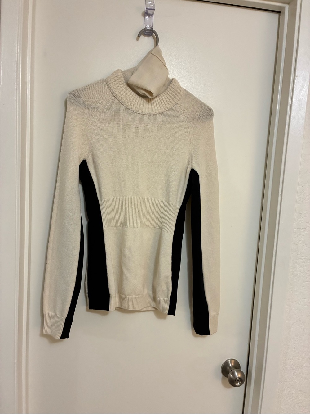 Moncler Grenoble Ciclista Tricot Turtleneck Sweater Cream Black M Wool Winter